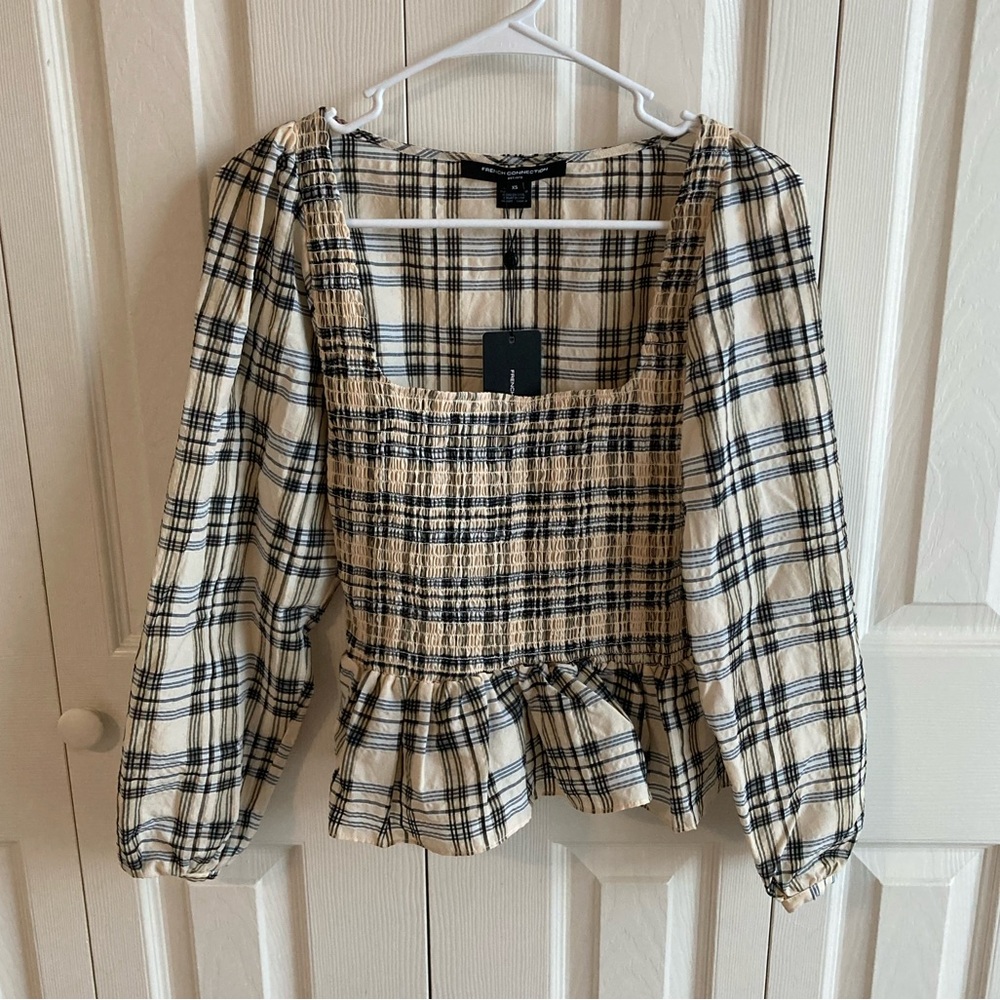 French connection ivy check top
